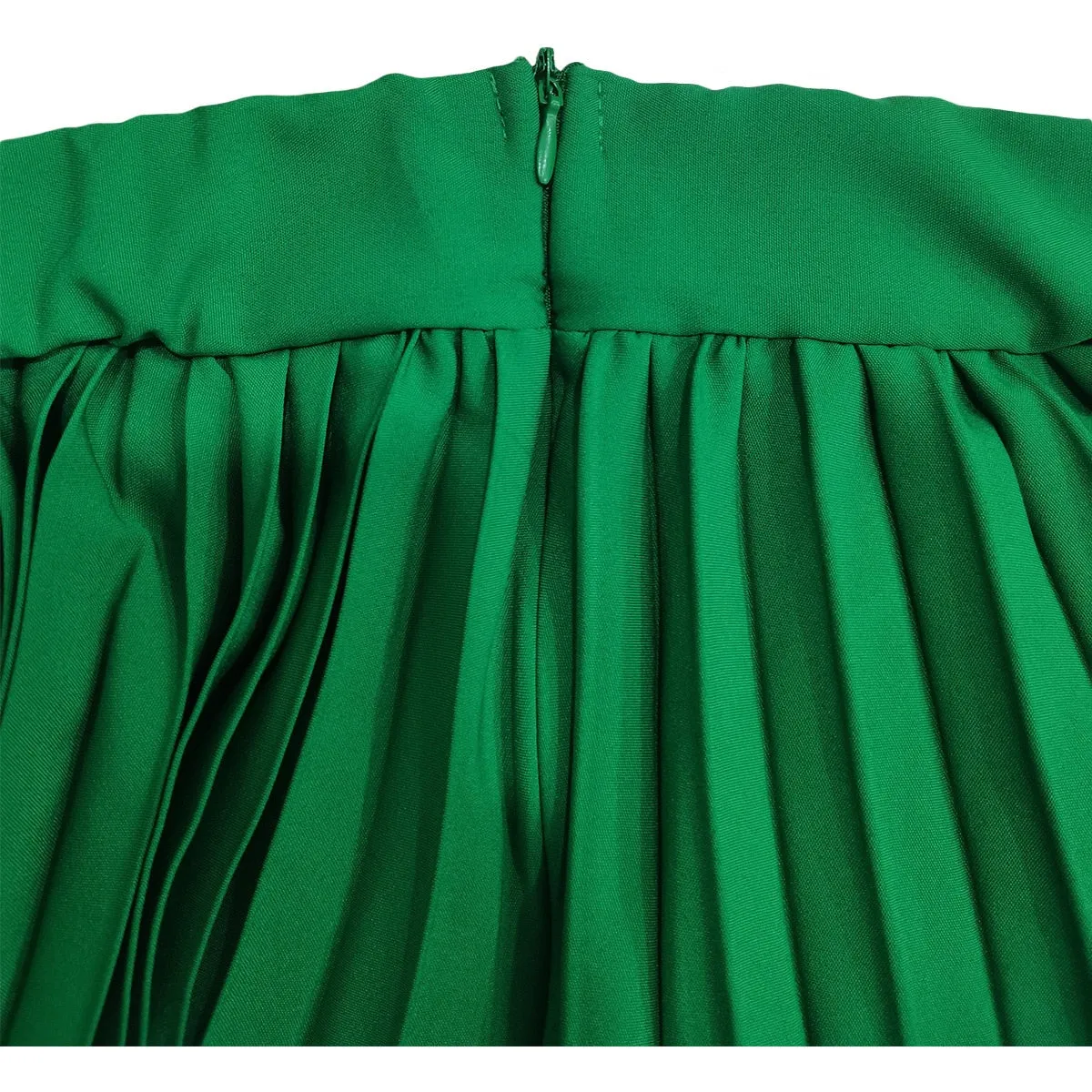Pleated Solid High Waist Loose Maxi Skirt