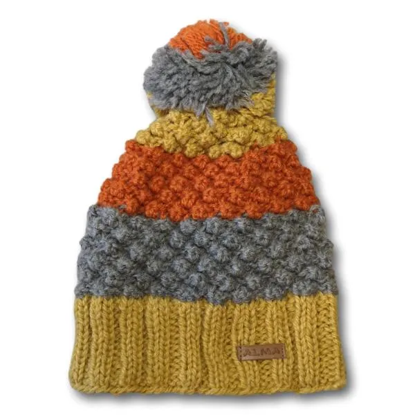 Popcorn Knit Stripe Toque