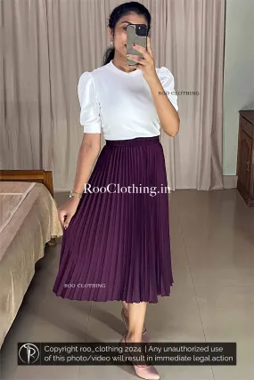 Purple Accordion Pleated Skirt Only