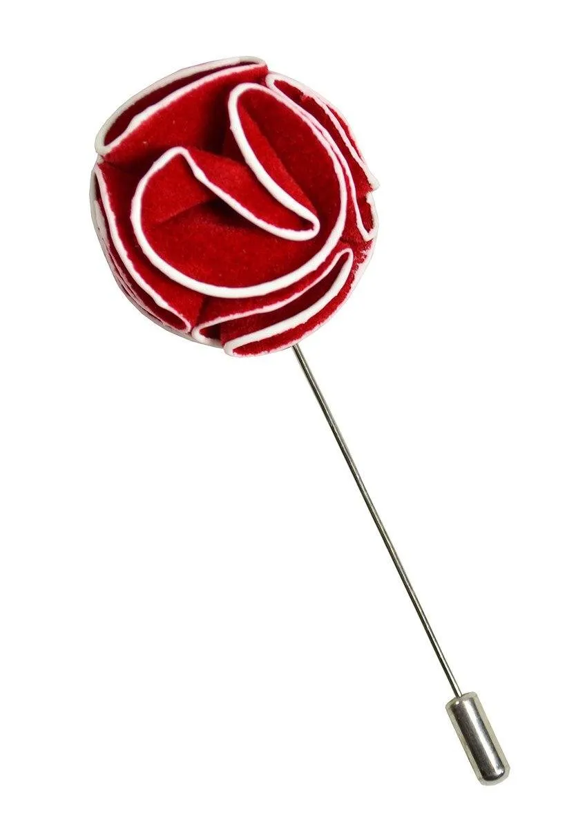 Red and White Lapel Flower