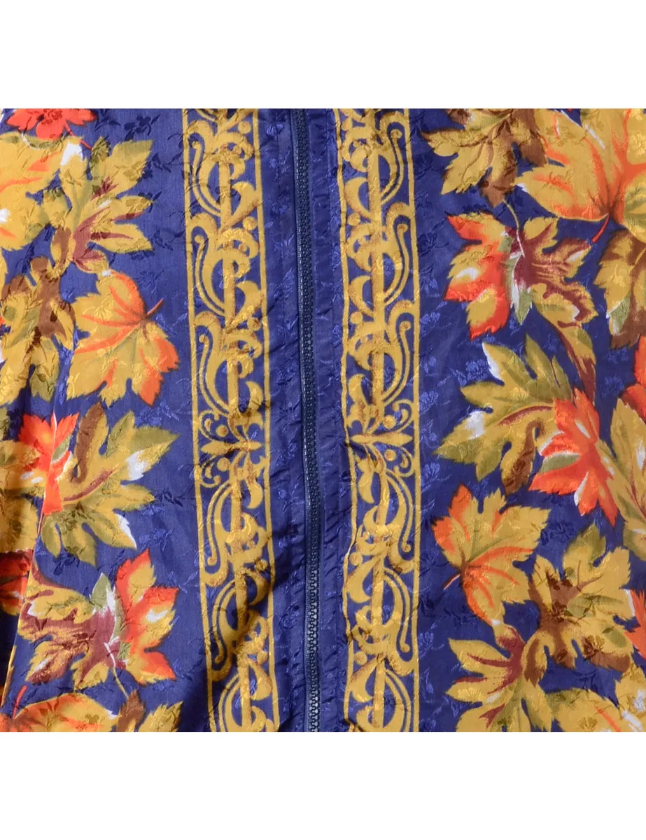 Reworked Patterned Bomber Jacket - XL