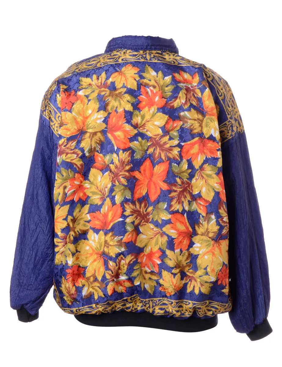 Reworked Patterned Bomber Jacket - XL