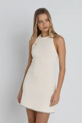 RHTYHM Martini Halter Knit Mini Dress - Natural