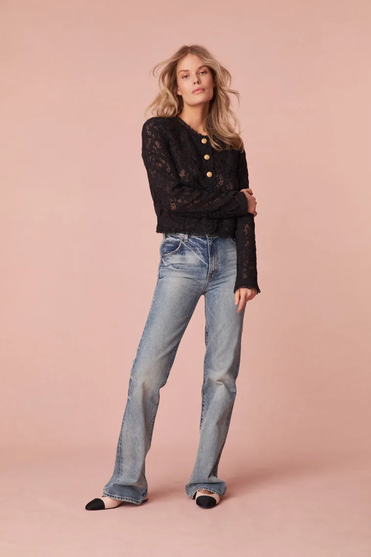 Richard Sheer Lace Jacket-BLACK