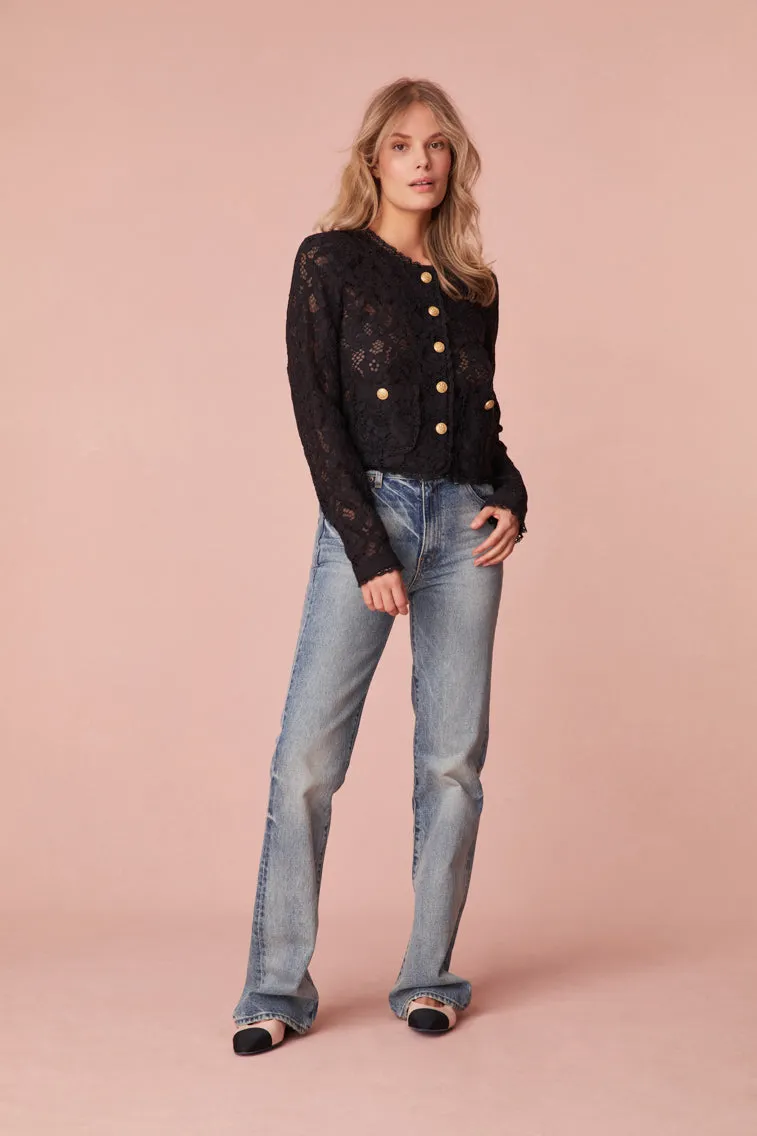 Richard Sheer Lace Jacket-BLACK