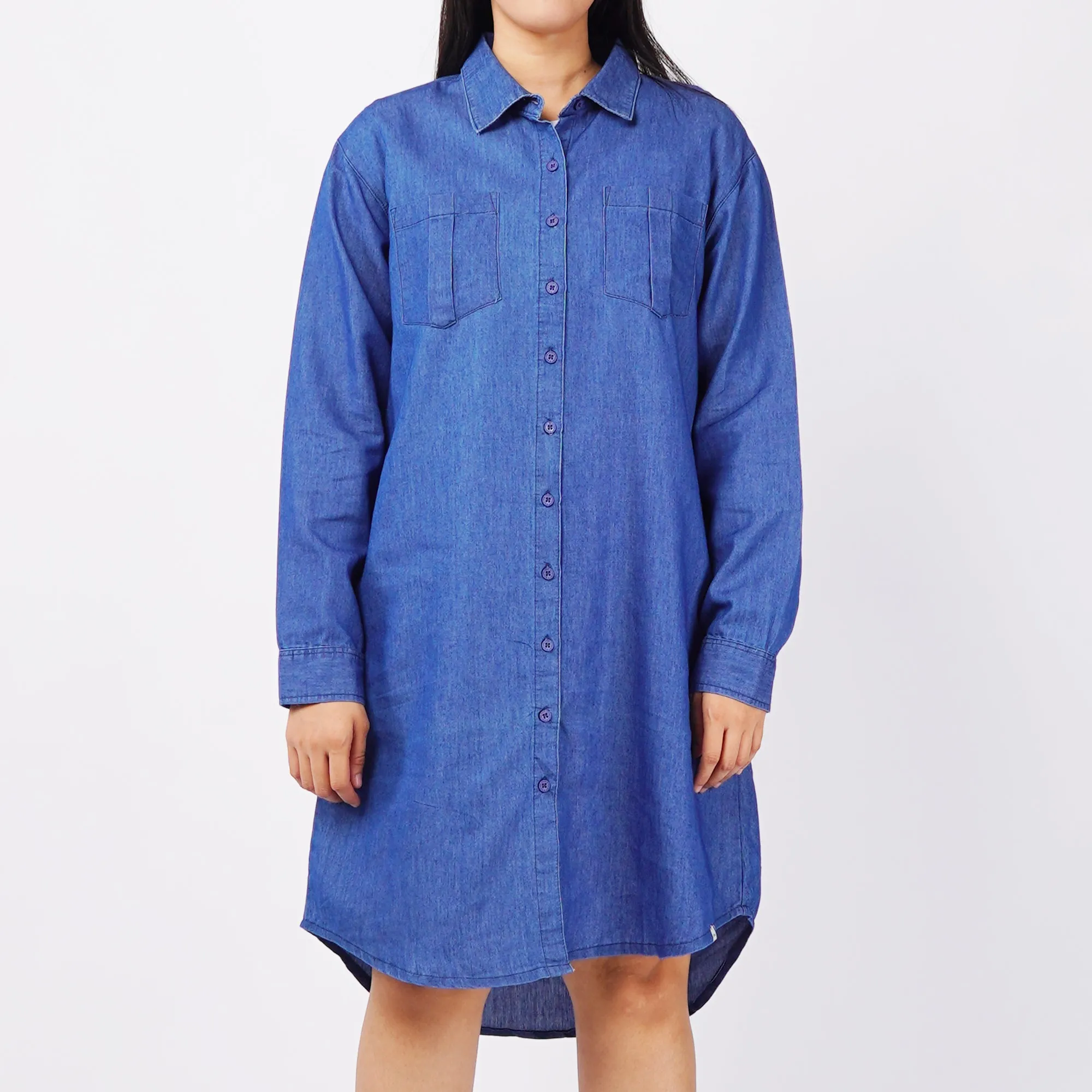RRJ Basic Woven Dress Ladies Loose Fitting 145071 (Navy)