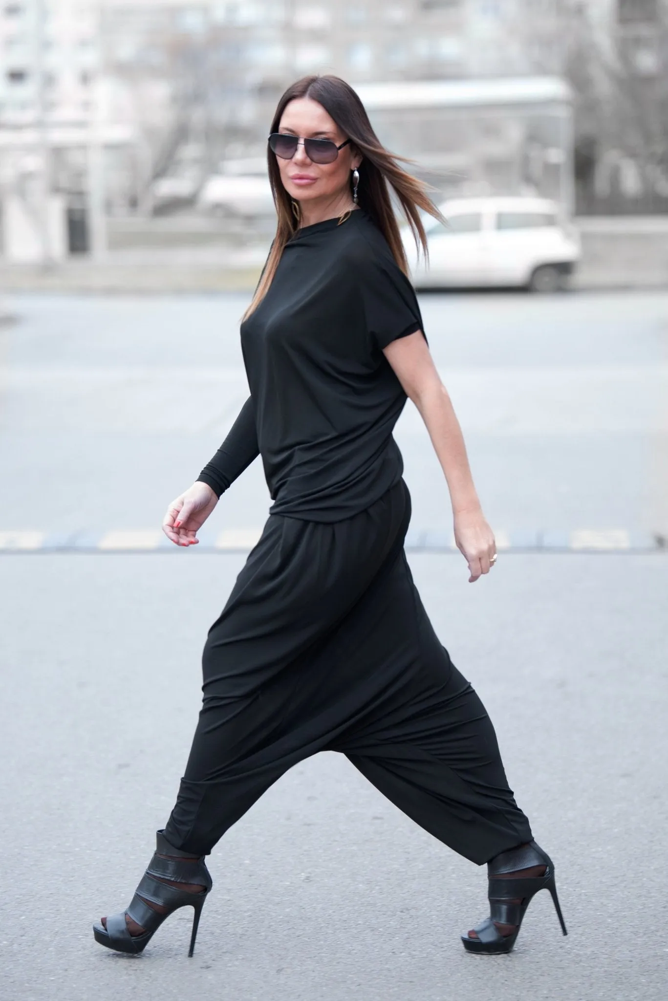 SELENA Black Woman Harem Pants