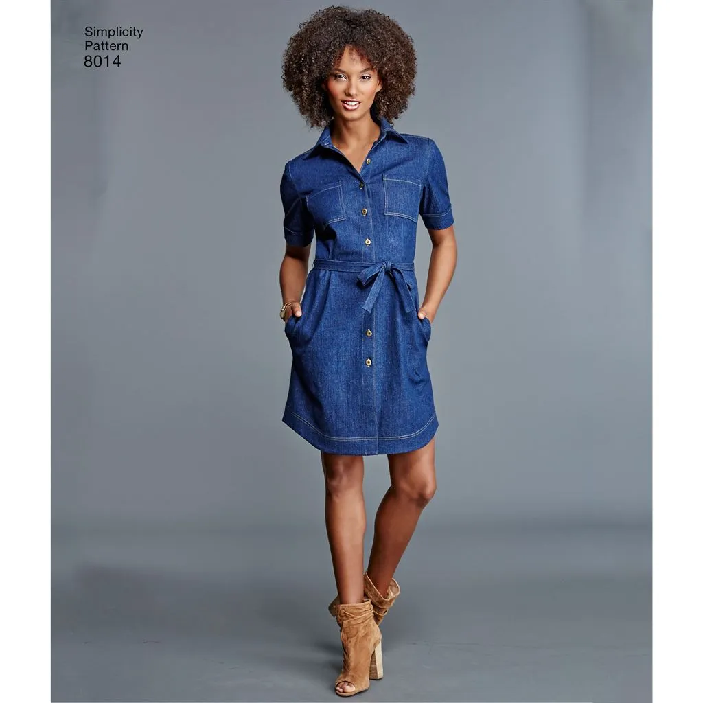 Simplicity Pattern 8014 Women's Shirt Dress