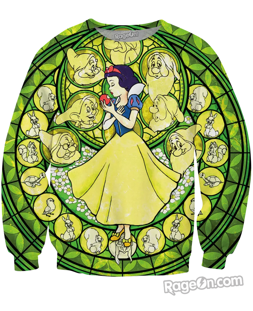 Snow White Stained Glass Crewneck Sweatshirt