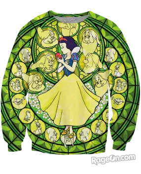 Snow White Stained Glass Crewneck Sweatshirt