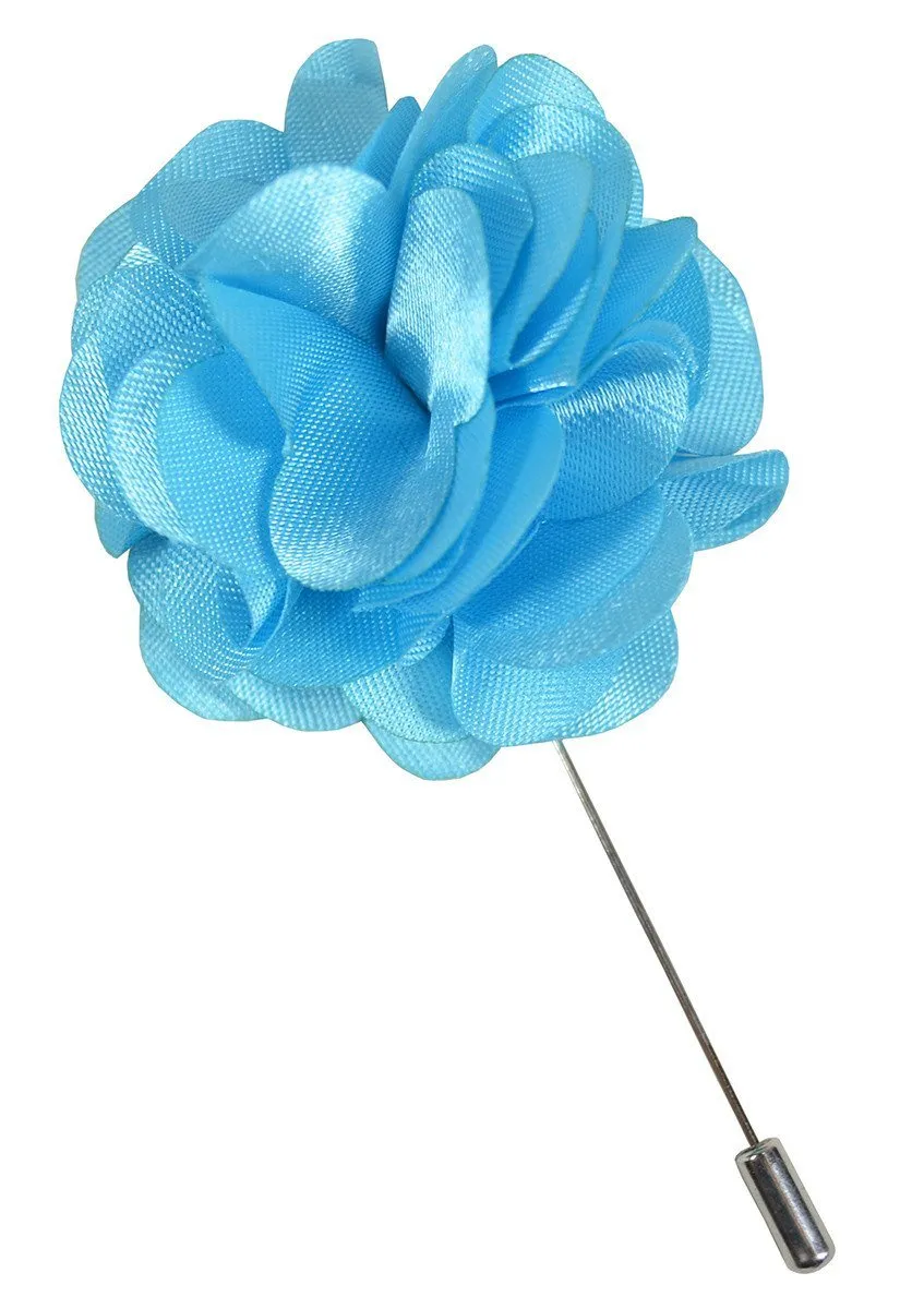 Solid Sky Blue Lapel Flower