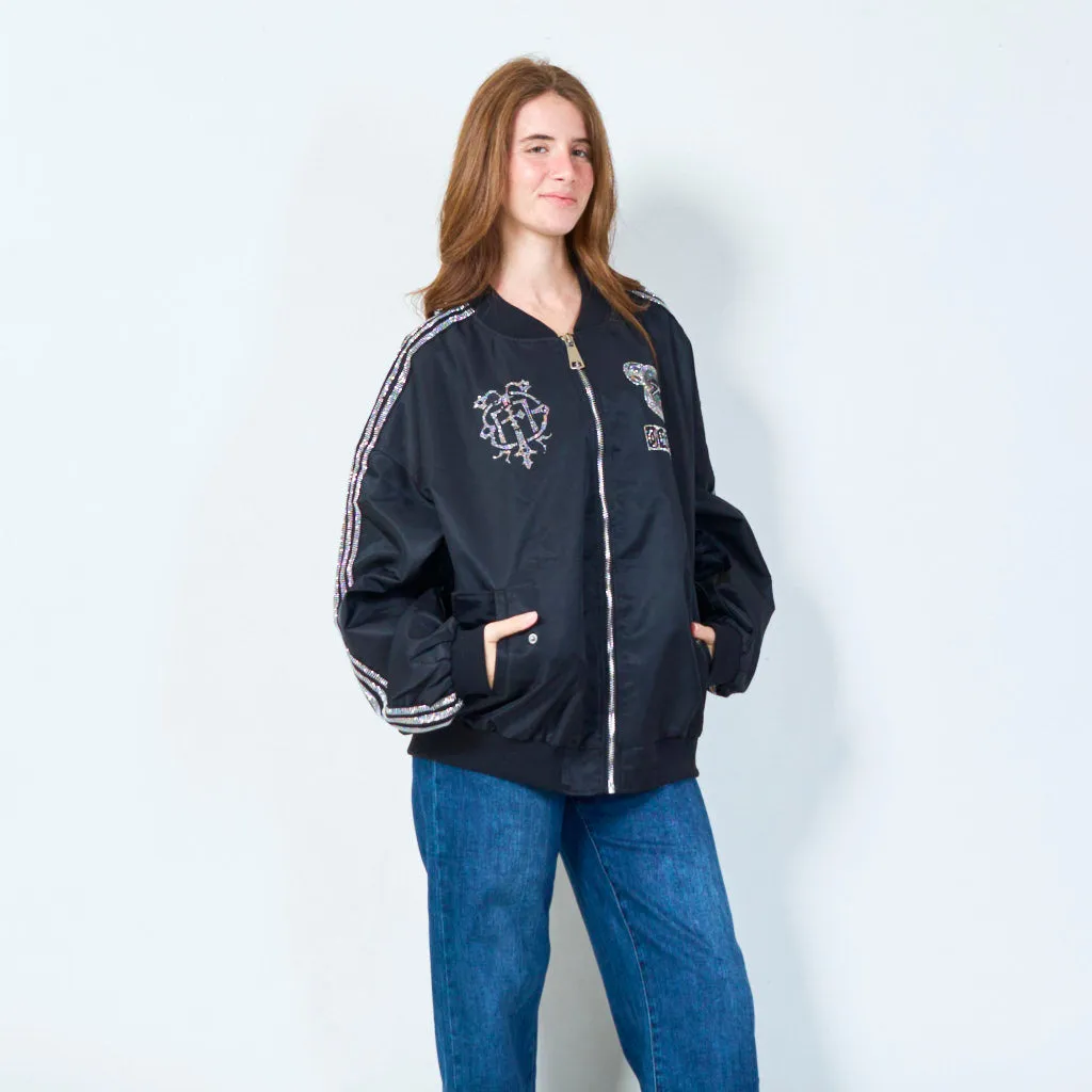 Sparkling teddy bomber jacket wholesale