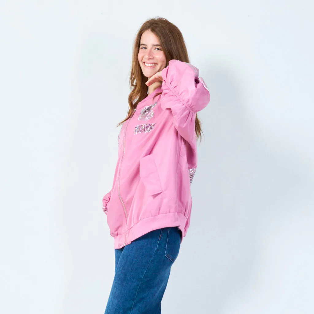 Sparkling teddy bomber jacket wholesale