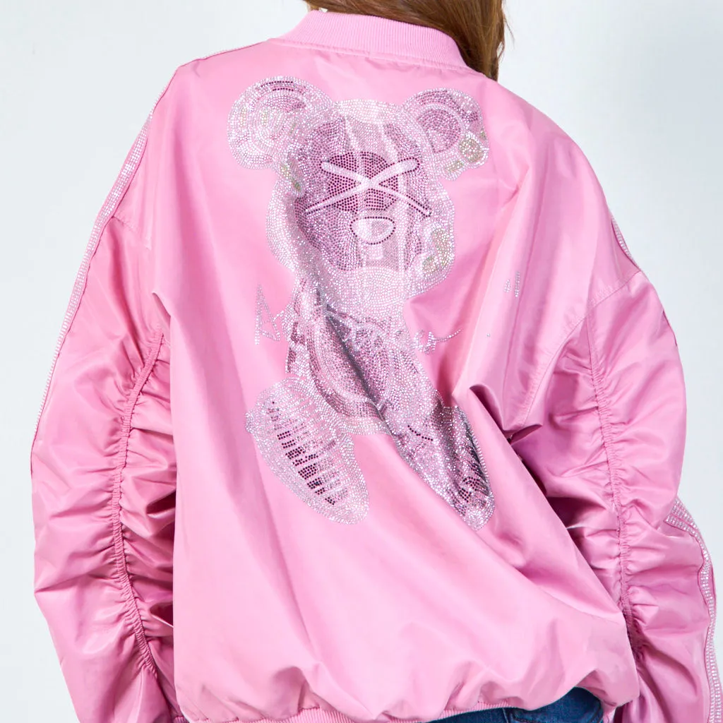 Sparkling teddy bomber jacket wholesale