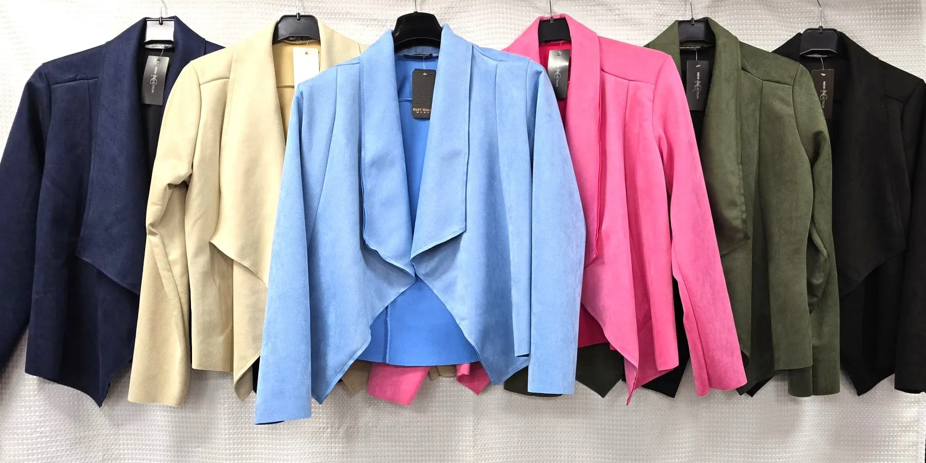 Suedette Waterfall Cropped Jacket