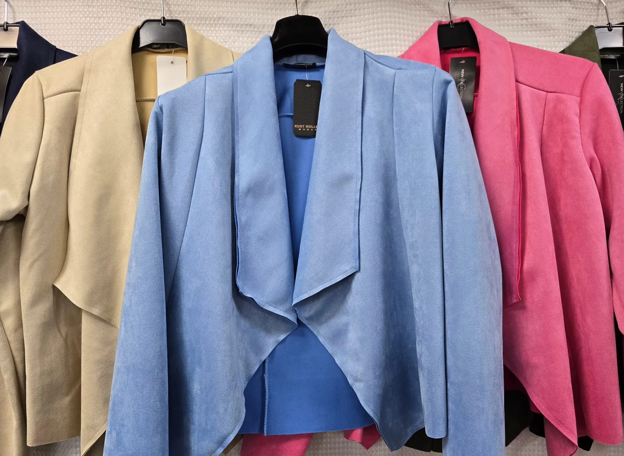 Suedette Waterfall Cropped Jacket