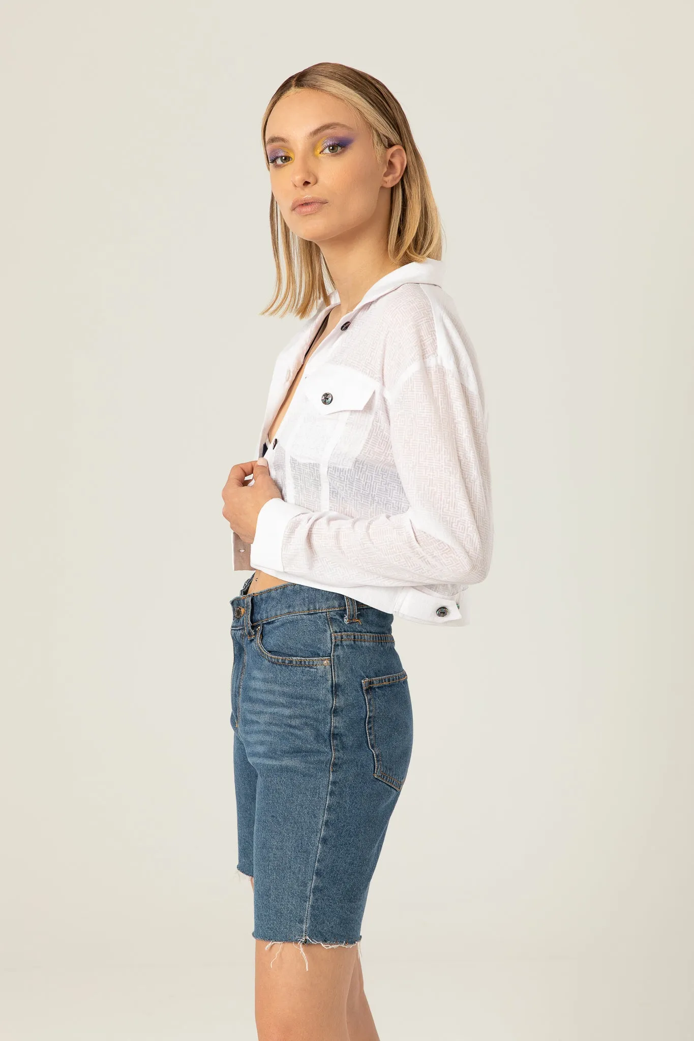 The Light Jacket | Sheer White Printed