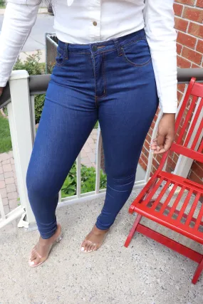 The Original Orange Stitch High Waist Skinny Jeans