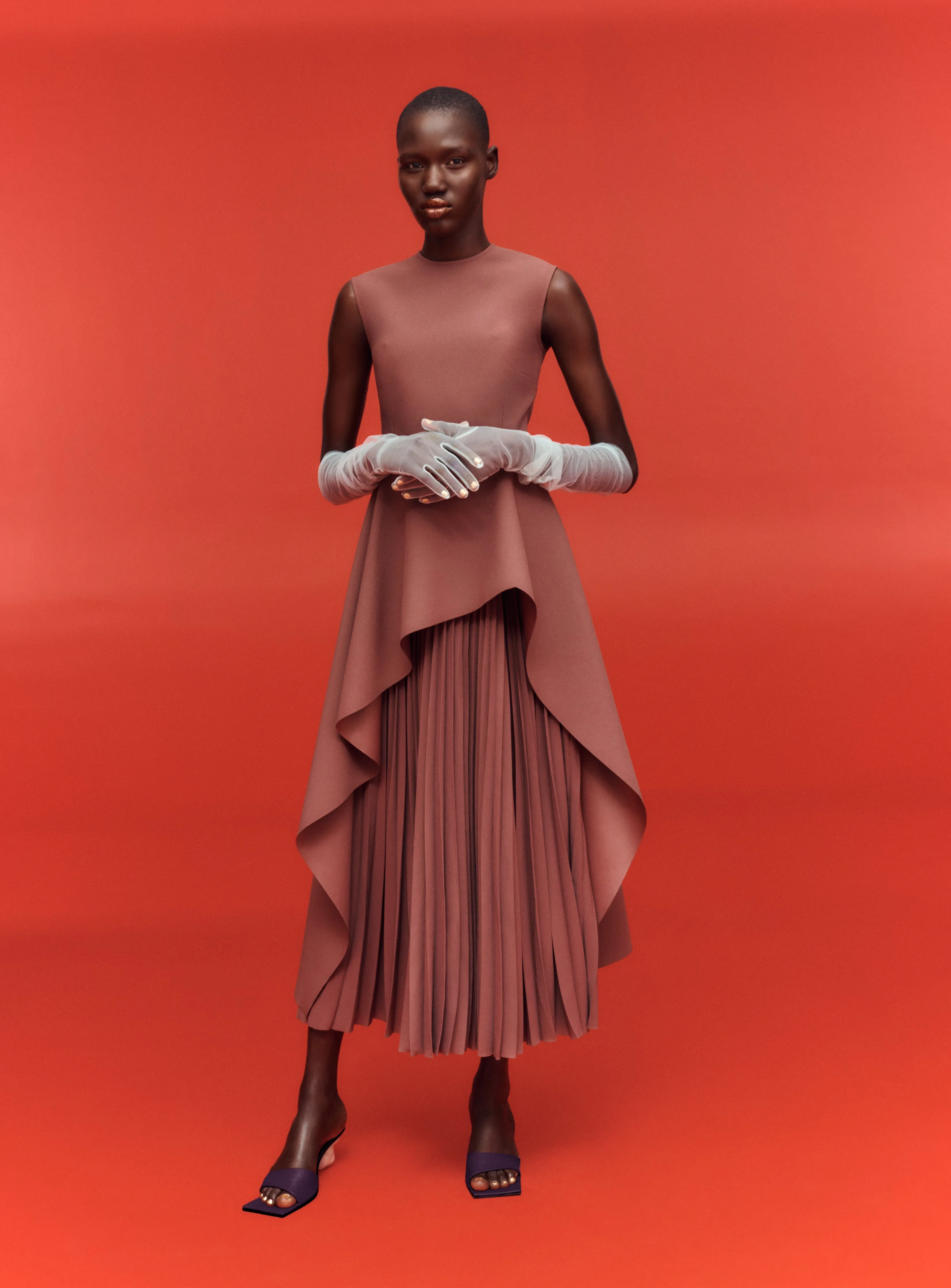 The Severny Midi Dress in Mocha