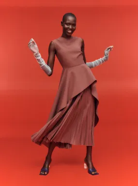 The Severny Midi Dress in Mocha