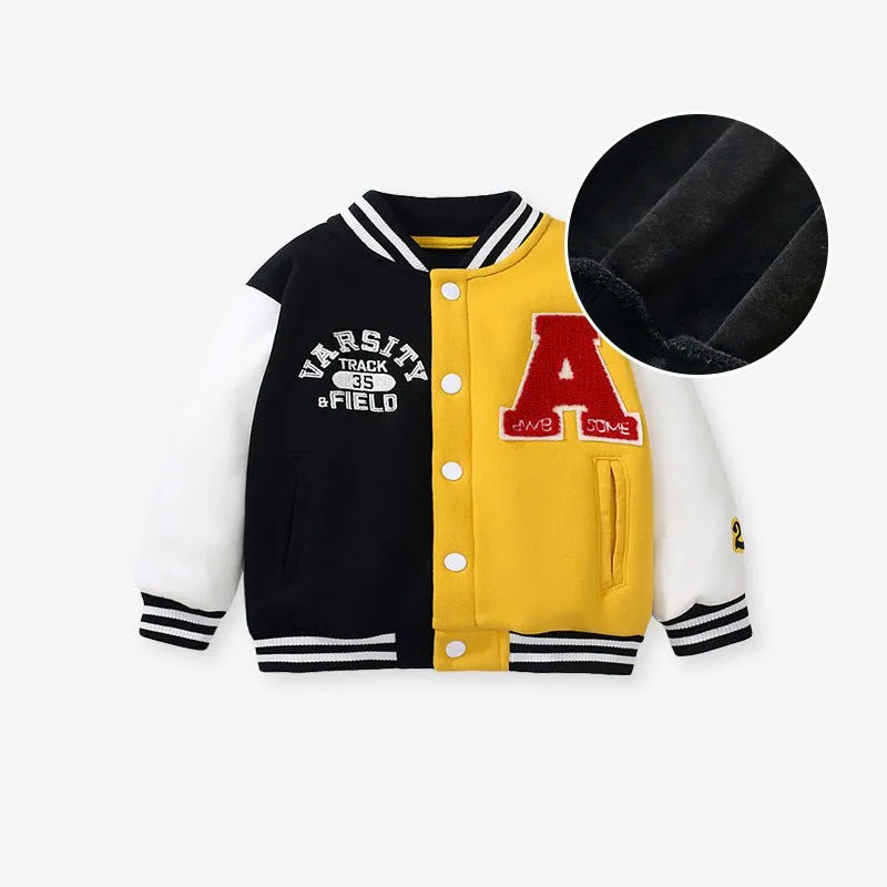 Toddler Boy Letter Print Design Warm Jacket