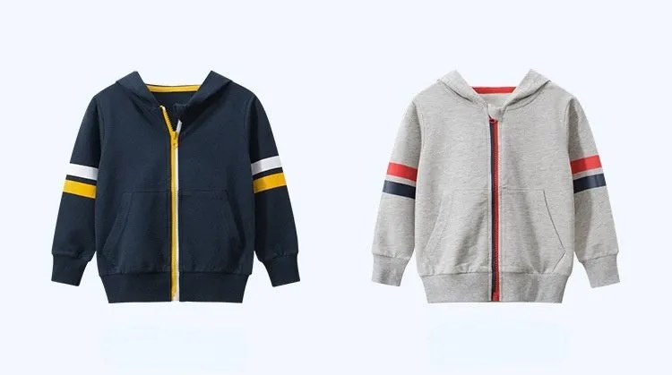 Toddler/Kid Stripes Print Casual Zip-Up Jacket with Hood (2 colors)