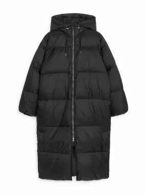 Upcycled down long coat