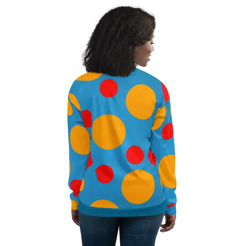 Vibrant Large Colorful Polka Dots Bomber Jacket