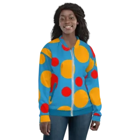 Vibrant Large Colorful Polka Dots Bomber Jacket