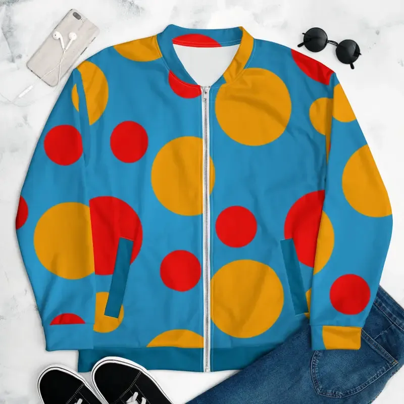 Vibrant Large Colorful Polka Dots Bomber Jacket