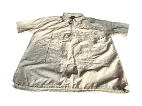 Vintage  VHK Overshirt Light Jacket. In a versatile cream color and size large, this short-sleeve parka jacket |SKU 5037