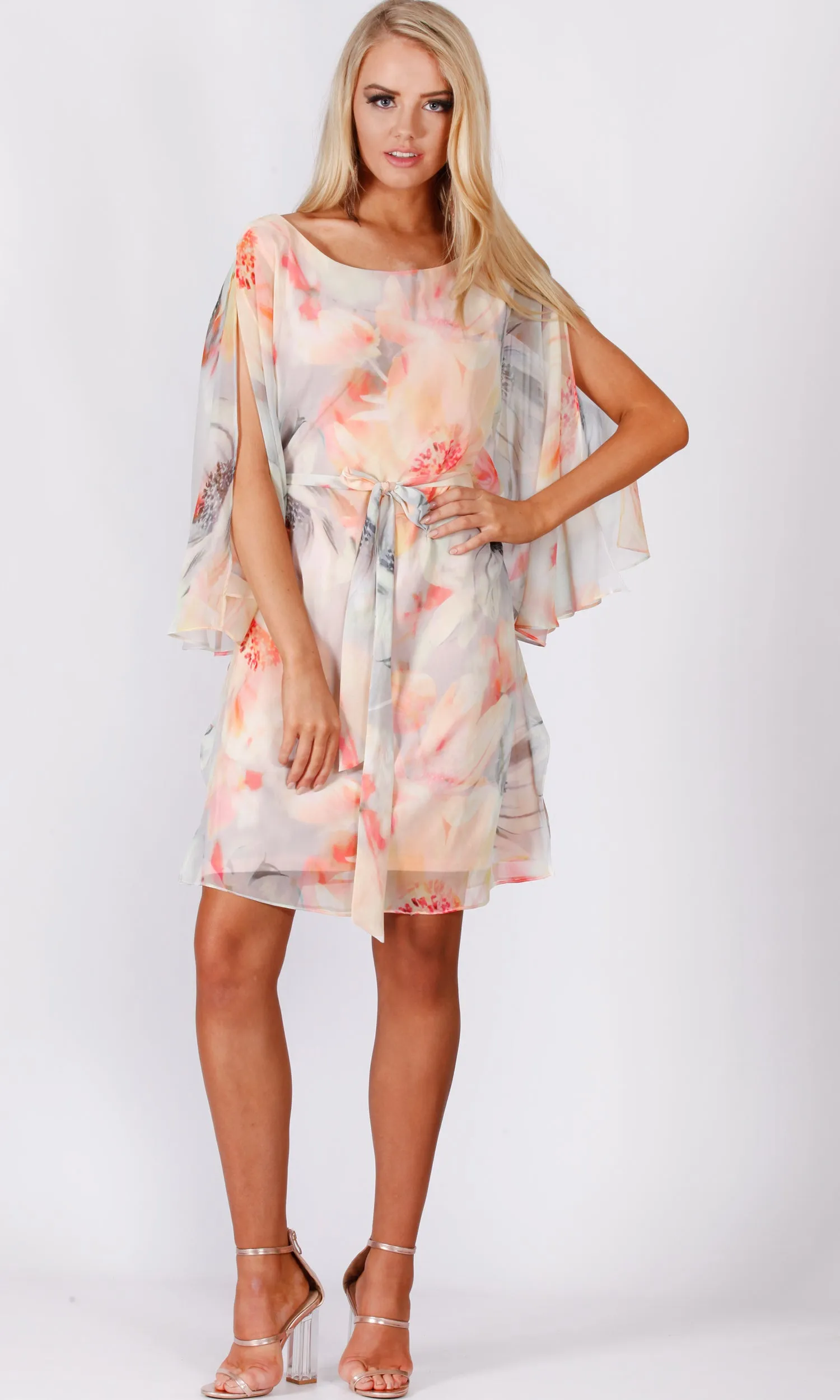 VS7234TB APRICOT FLORAL DRESS / TUNIC (Pack)