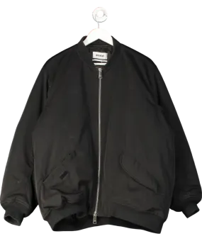 Weekday Black Lui Oversized Bomber Jacket UK M