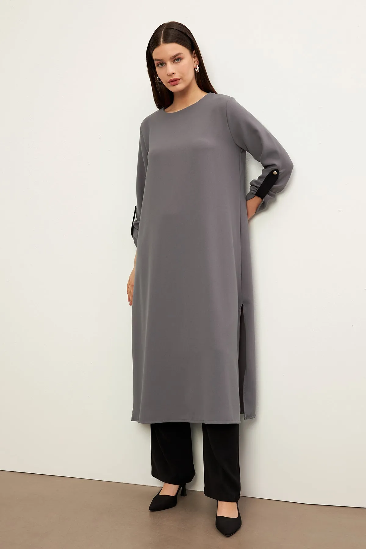 ZRF Women Afra Tunic Pants Set - Gray - Novomoskovsk